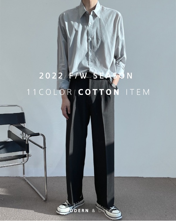 코튼 오버핏 무지 셔츠 (11color) (M,L)테이크잇